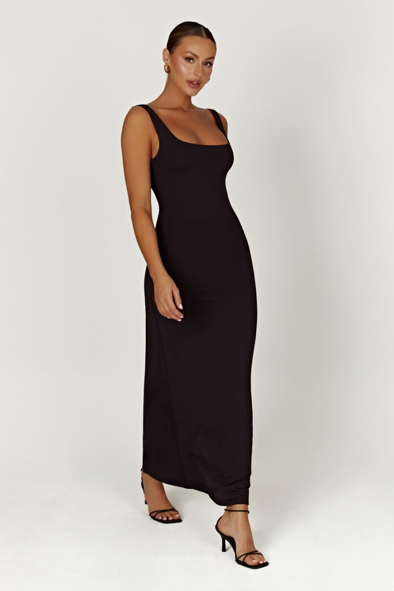 Women's Meshki Aubree Fishtail Maxi Dress Black Australia | Y4S-3766