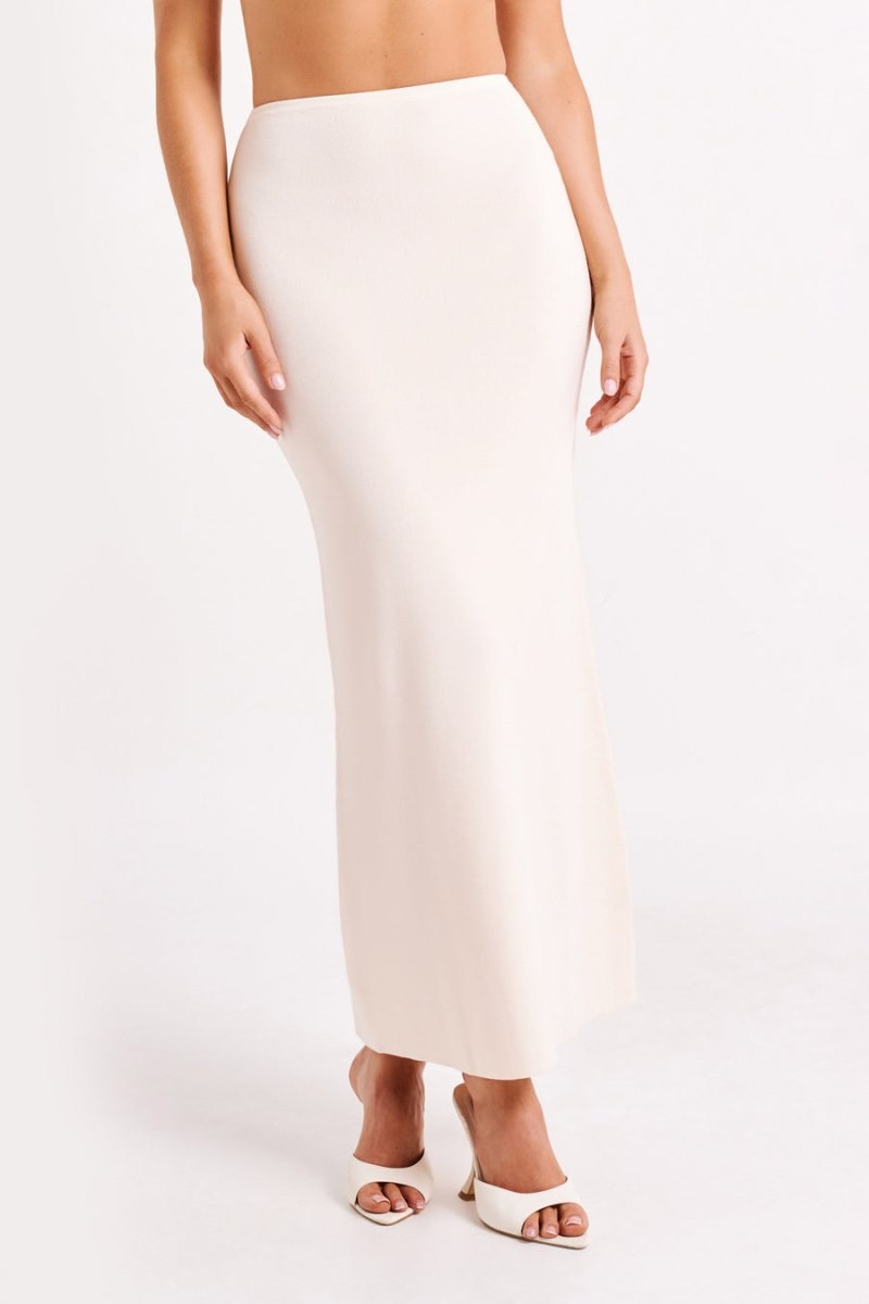 Women's Meshki Avani Mid Rise Knit Maxi Skirts White Australia | H7Q-4683