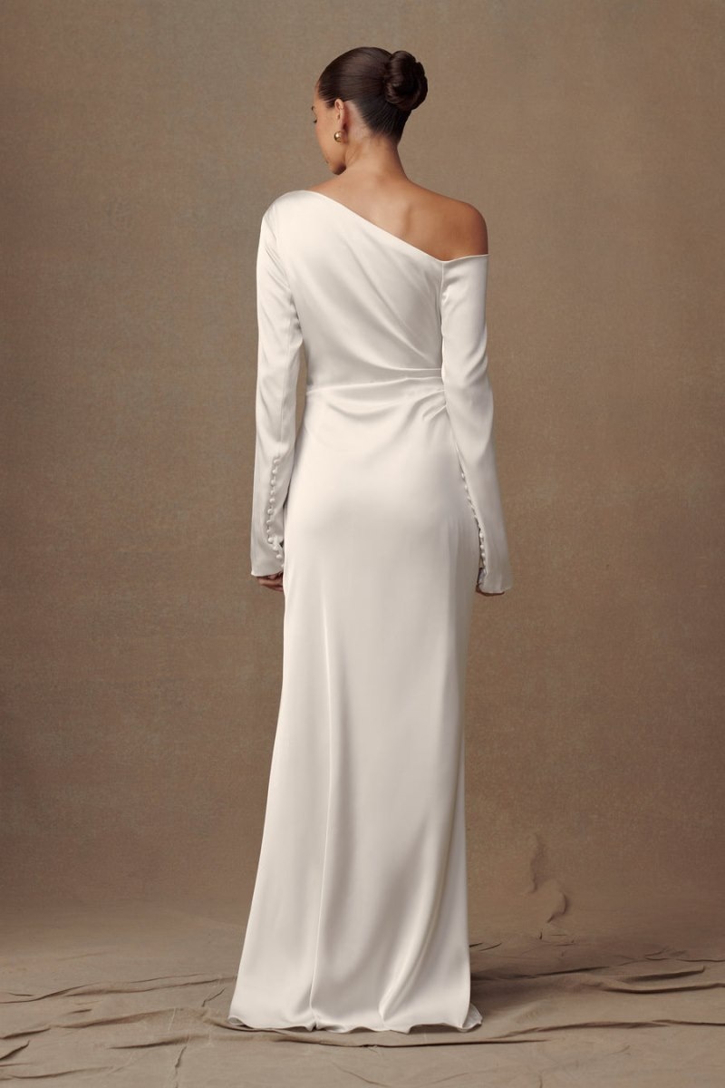 Women's Meshki Avery Long Sleeve Maxi Dress White Australia | S7M-7691