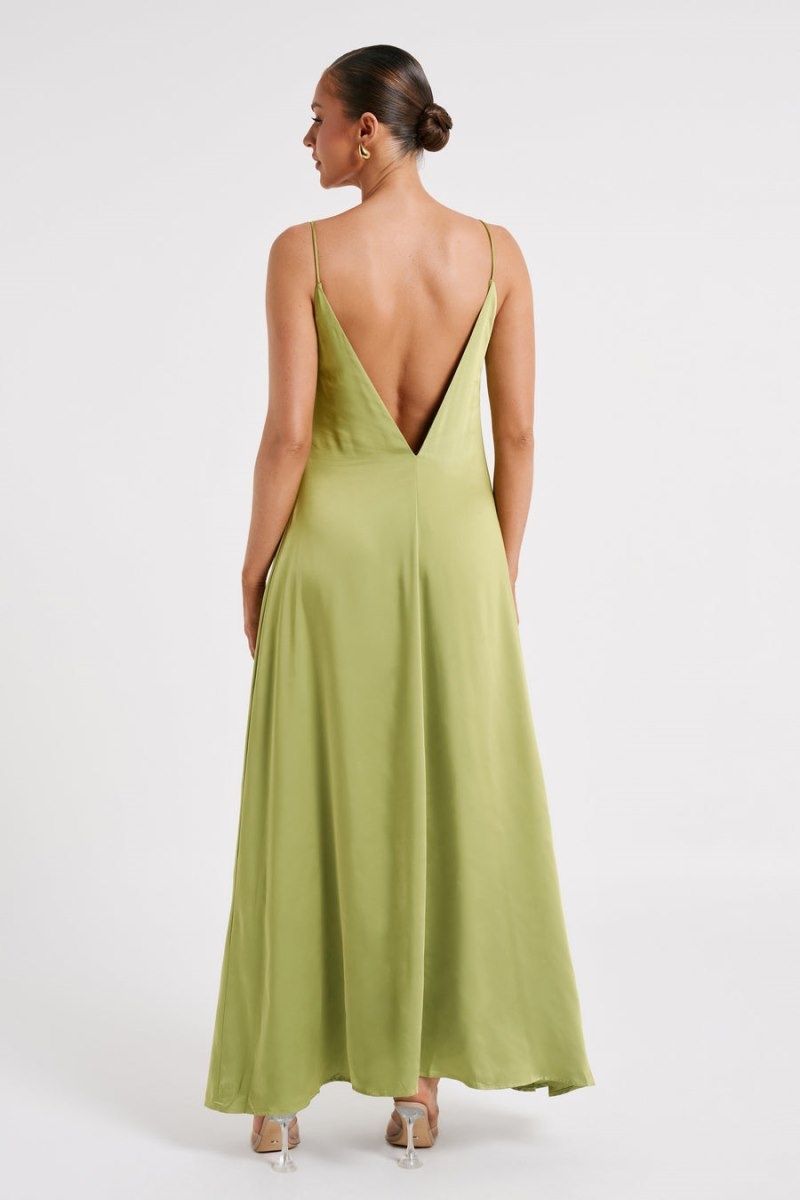 Women's Meshki Beatrice Flowy Maxi Dress Green Australia | C6F-4239