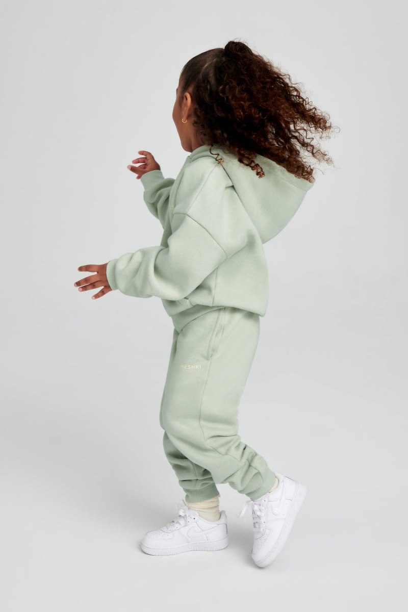 Women's Meshki Bernie Kids Unisex Hoodie Light Green Australia | L5S-7586