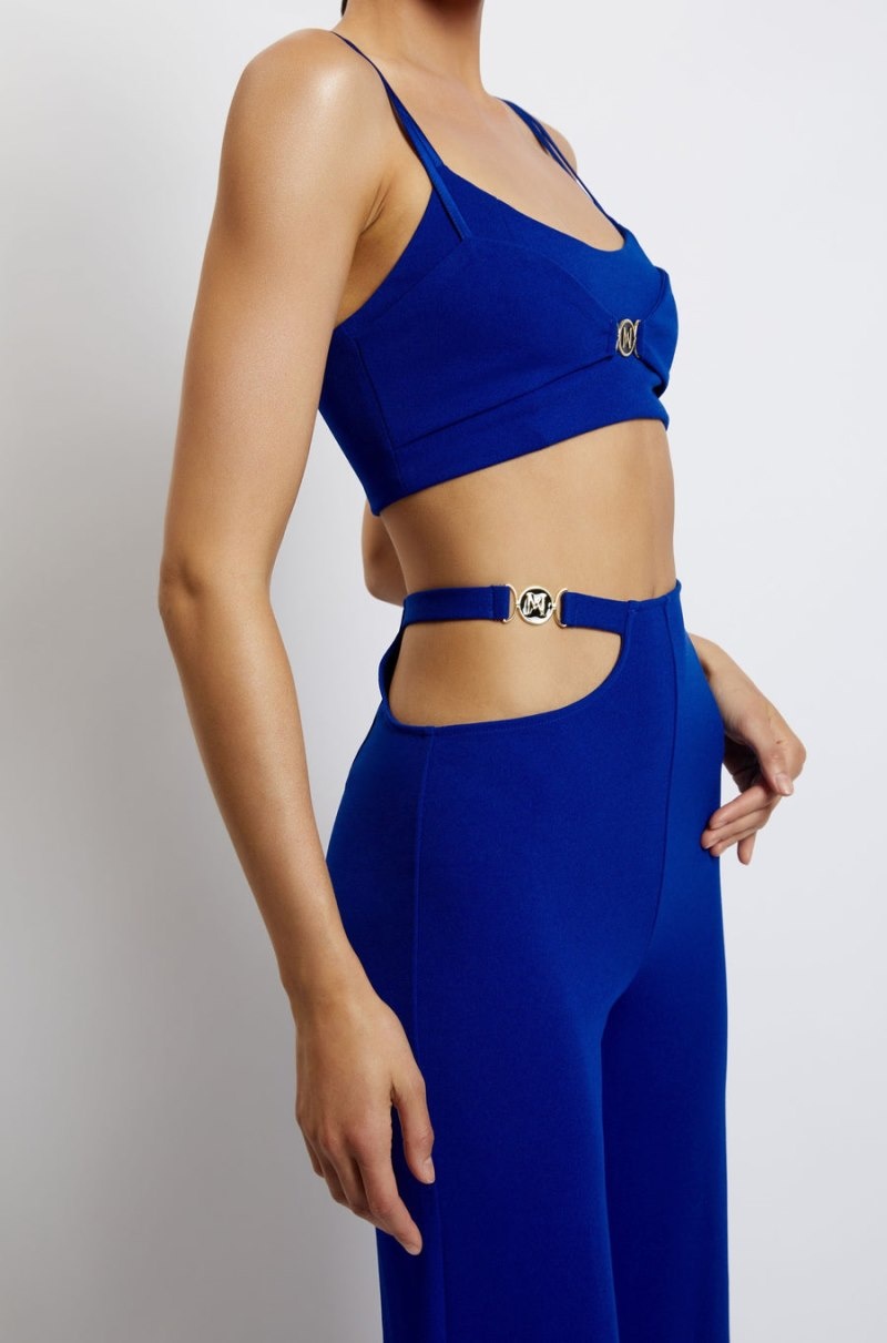 Women's Meshki Blythe Double Strap Crop Tops Blue Australia | X8K-9384