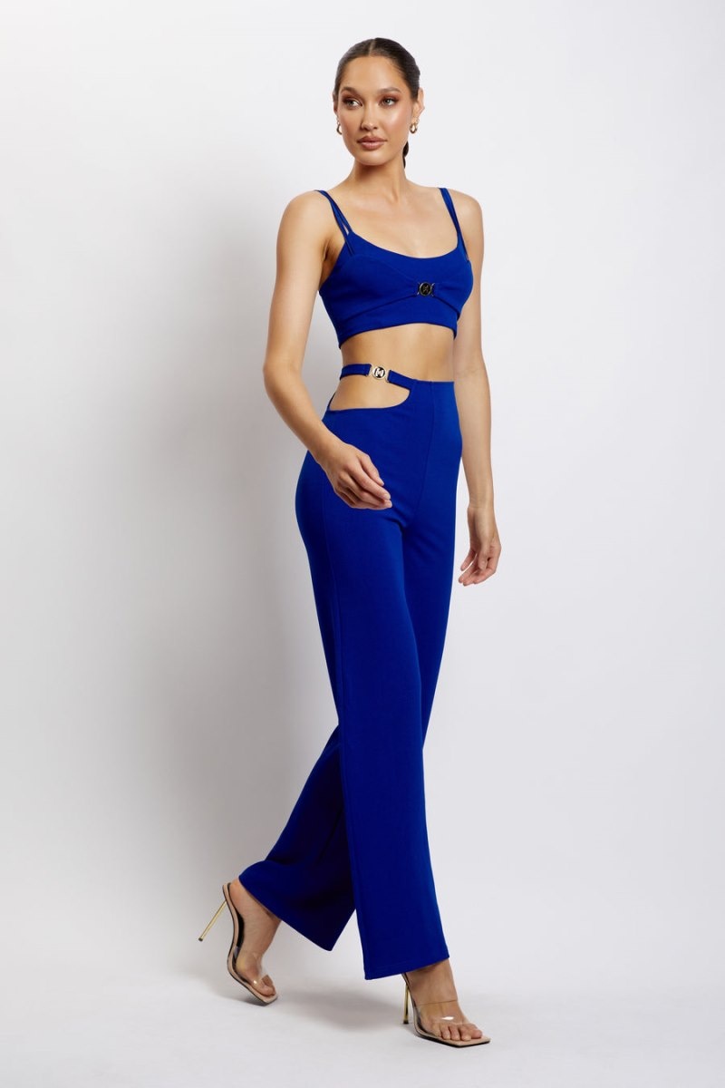 Women's Meshki Blythe Double Strap Crop Tops Blue Australia | X8K-9384