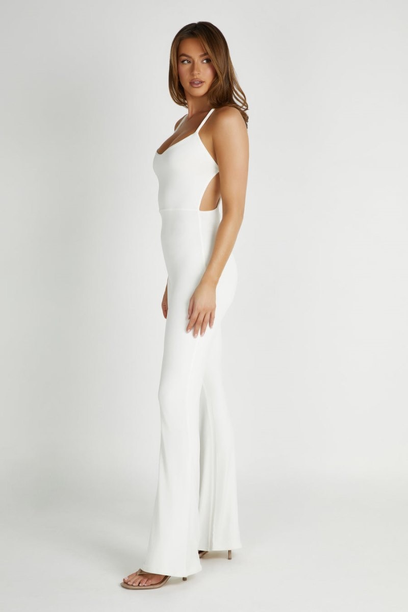 Women's Meshki Brinley Slinky Jersey Jumpsuit White Australia | S4T-8464