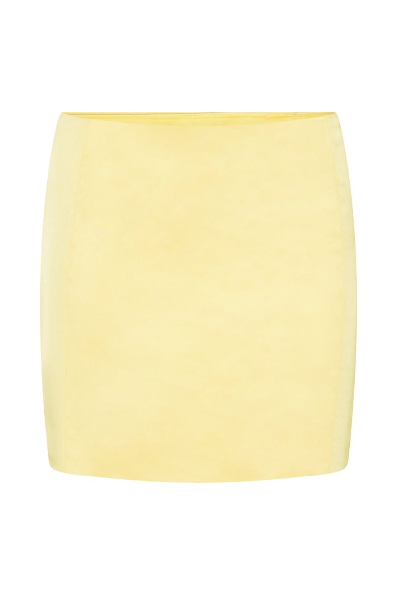 Women's Meshki Briony Low Rise Mini Skirts Lemon Australia | W7V-1266