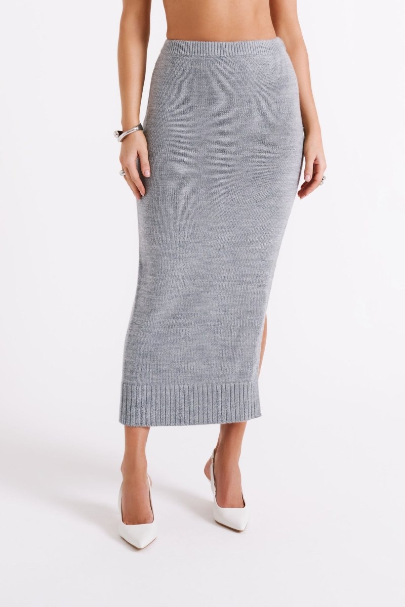 Women\'s Meshki Brittany Knit Midi Skirts Grey Australia | E2I-6254