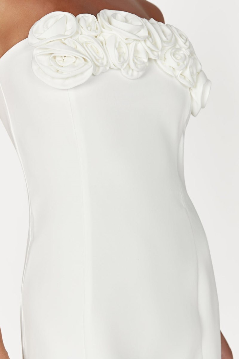 Women's Meshki Brooks Rose Mini Dress White Australia | E9N-1251