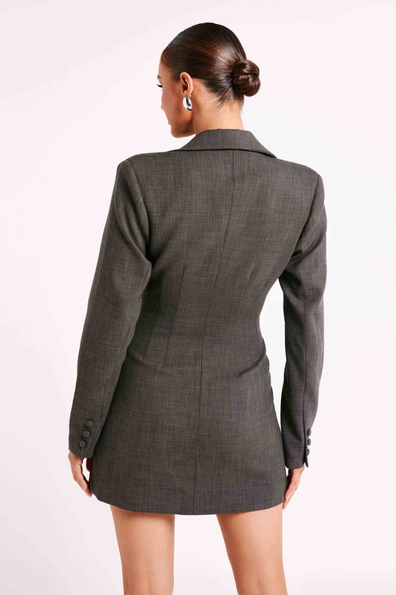 Women's Meshki Callahan Textured Blazer Mini Dress Deep Grey Australia | I4N-2503