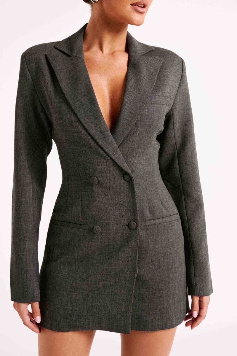 Women's Meshki Callahan Textured Blazer Mini Dress Deep Grey Australia | I4N-2503