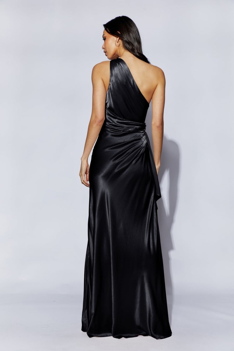 Women's Meshki Calliope One Shoulder Maxi Dress Black Australia | S3Q-2856