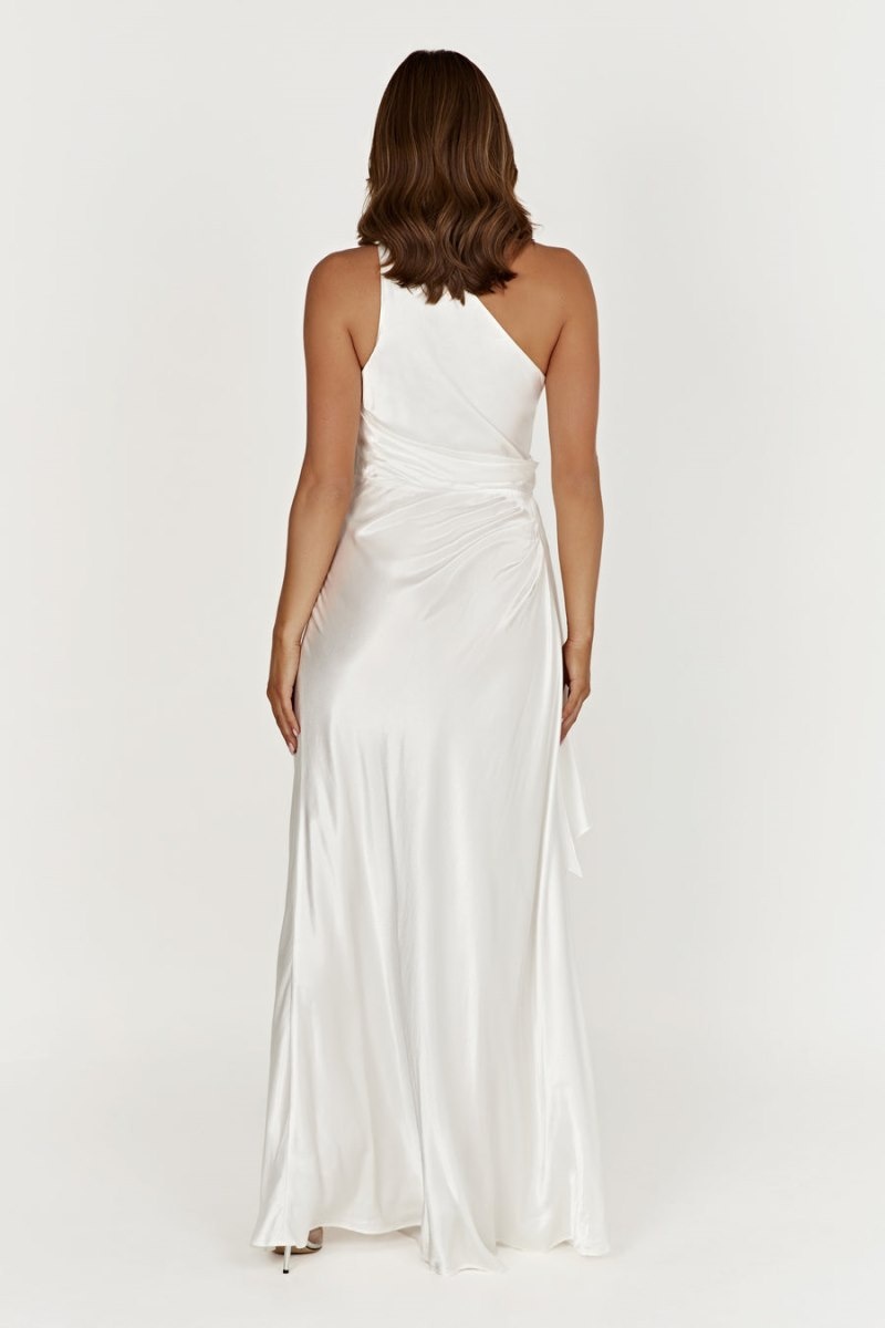 Women's Meshki Calliope One Shoulder Maxi Dress White Australia | Y4H-3499