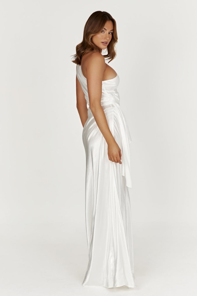 Women's Meshki Calliope One Shoulder Maxi Dress White Australia | Y4H-3499