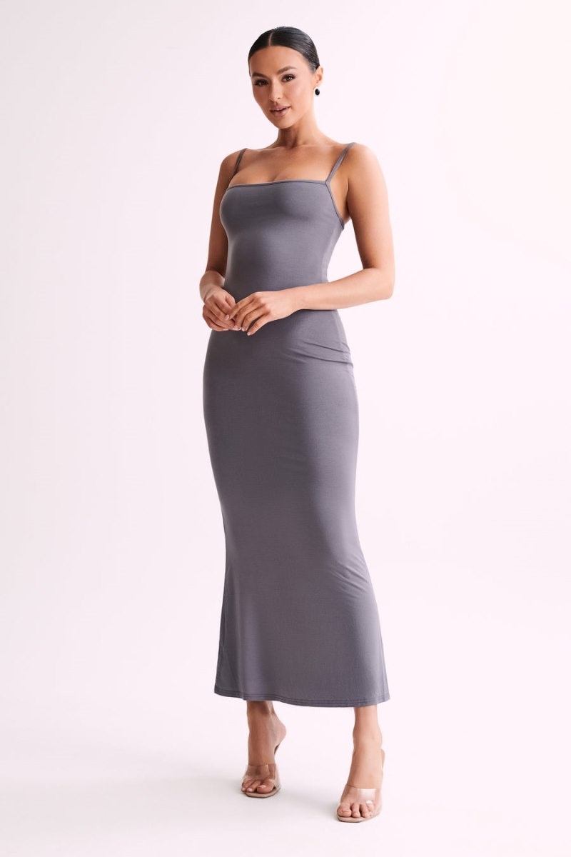 Women's Meshki Cassie Modal Fishtail Maxi Dress Grey Australia | J5U-6832