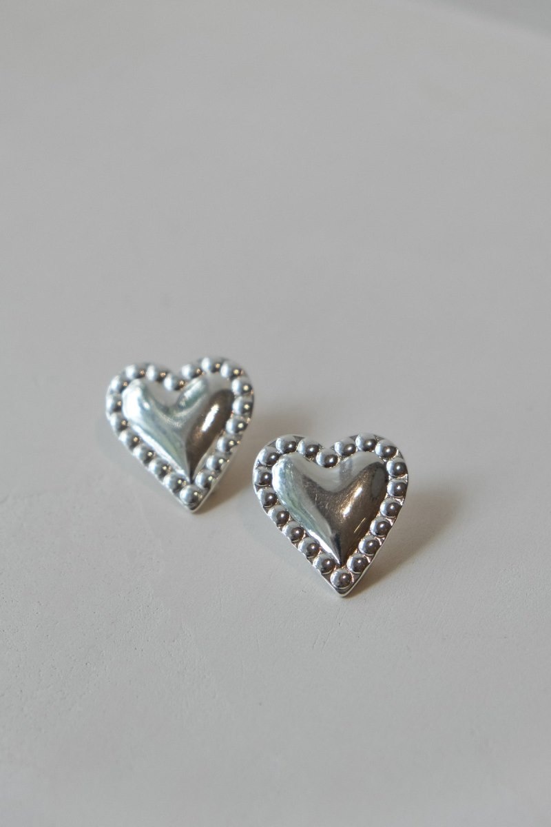 Women\'s Meshki Cera Heart Earrings Silver Australia | M0X-9721