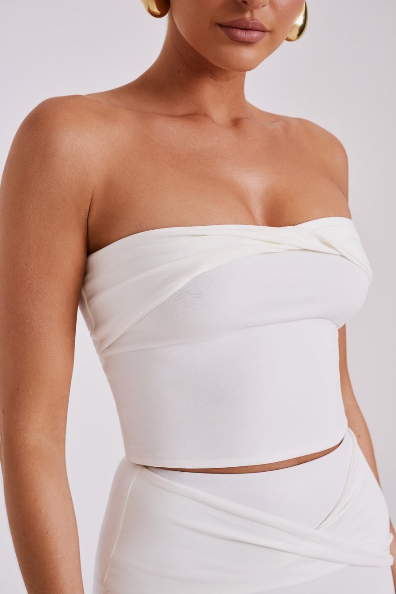 Women's Meshki Ceri Slinky Twist Tops White Australia | V1W-0314