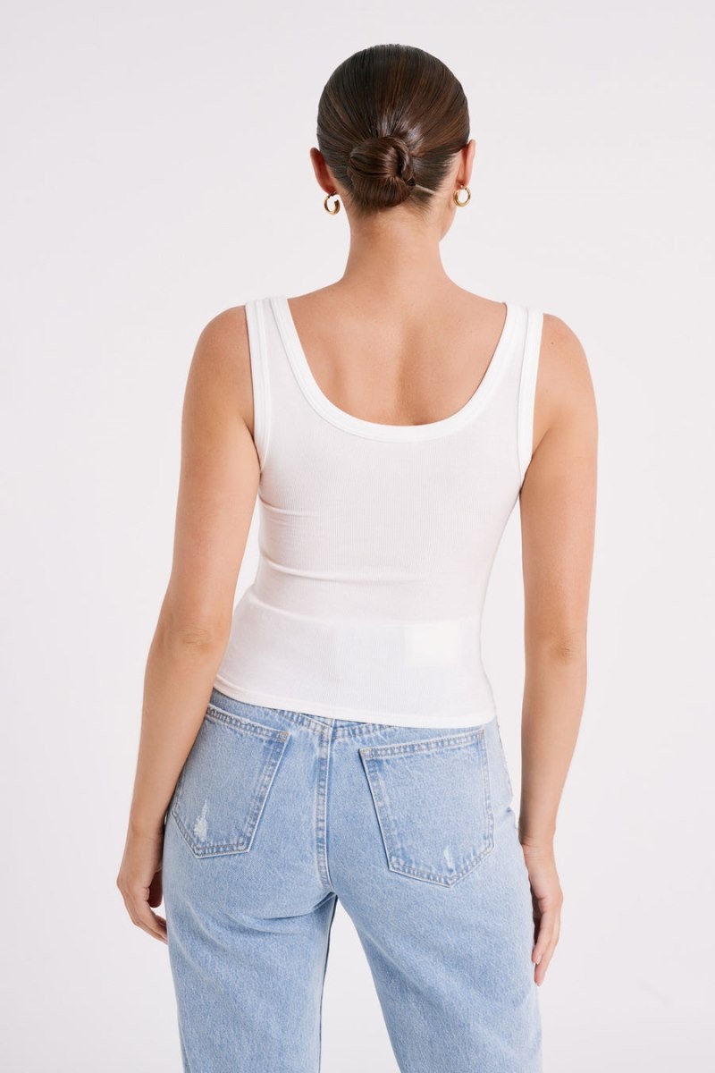 Women's Meshki Chandler Modal Tank Top White Australia | H0X-5189