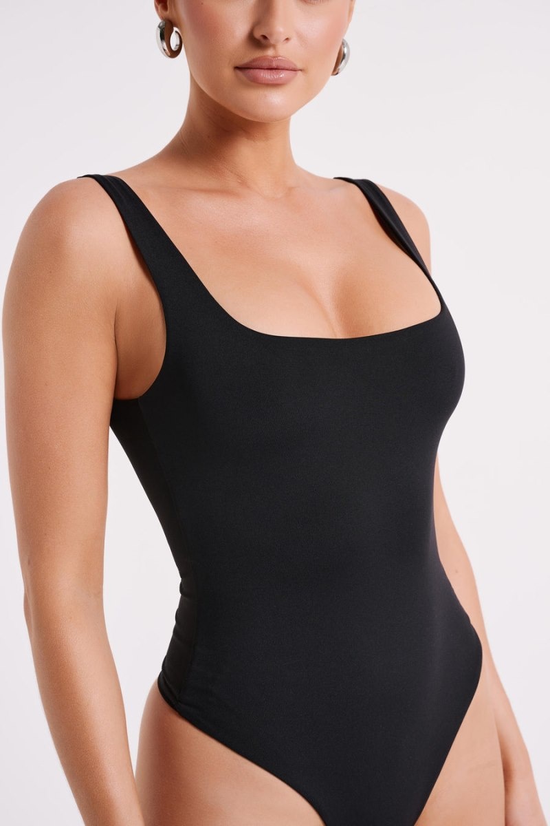 Women's Meshki Charlie Recycled Nylon Scoop Neck Bodysuit Black Australia | G9Q-8848