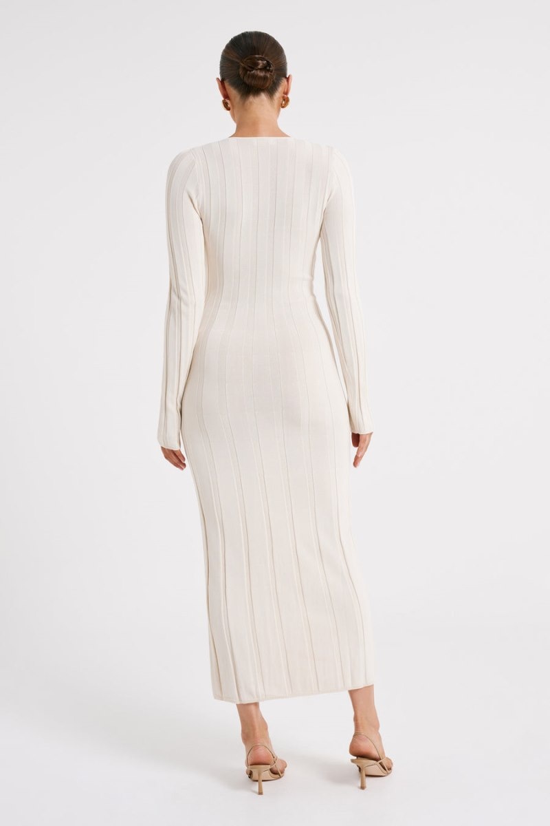 Women's Meshki Ciara Ribbed Maxi Dress White Australia | R9A-0013