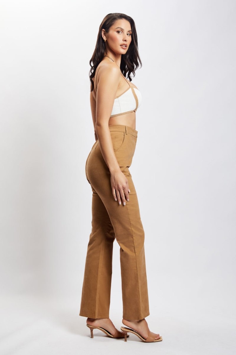 Women's Meshki Cindy Flare Pants Brown Australia | Y3P-3022