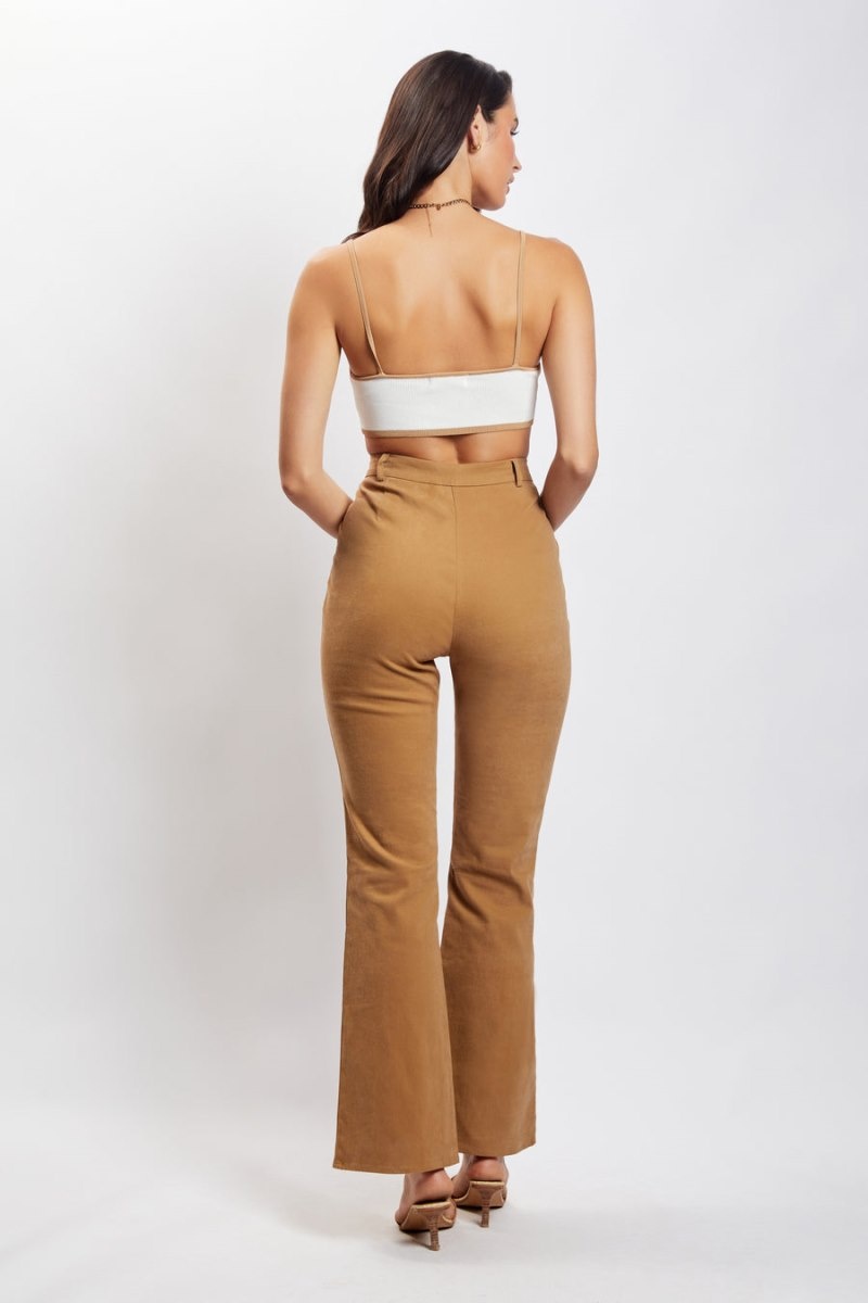 Women's Meshki Cindy Flare Pants Brown Australia | Y3P-3022