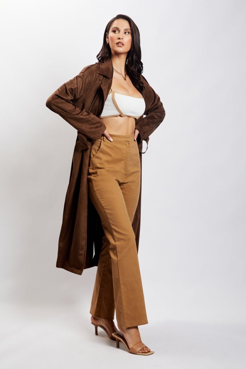 Women's Meshki Cindy Flare Pants Brown Australia | Y3P-3022