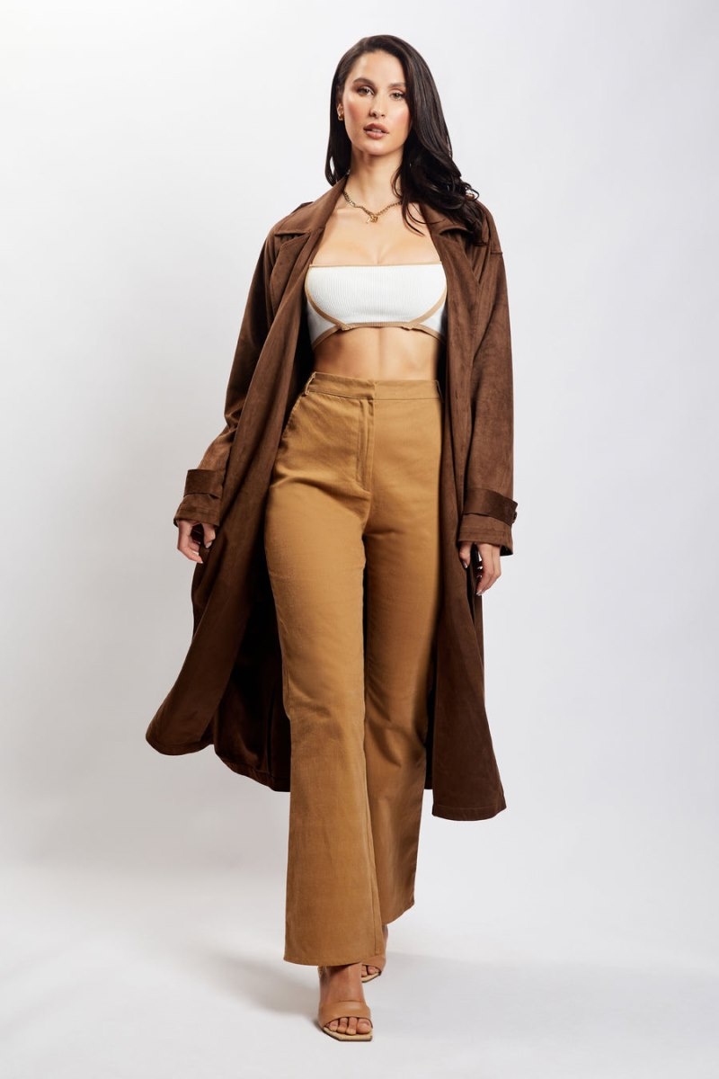 Women's Meshki Cindy Flare Pants Brown Australia | Y3P-3022