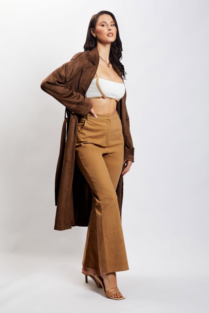 Women's Meshki Cindy Flare Pants Brown Australia | Y3P-3022