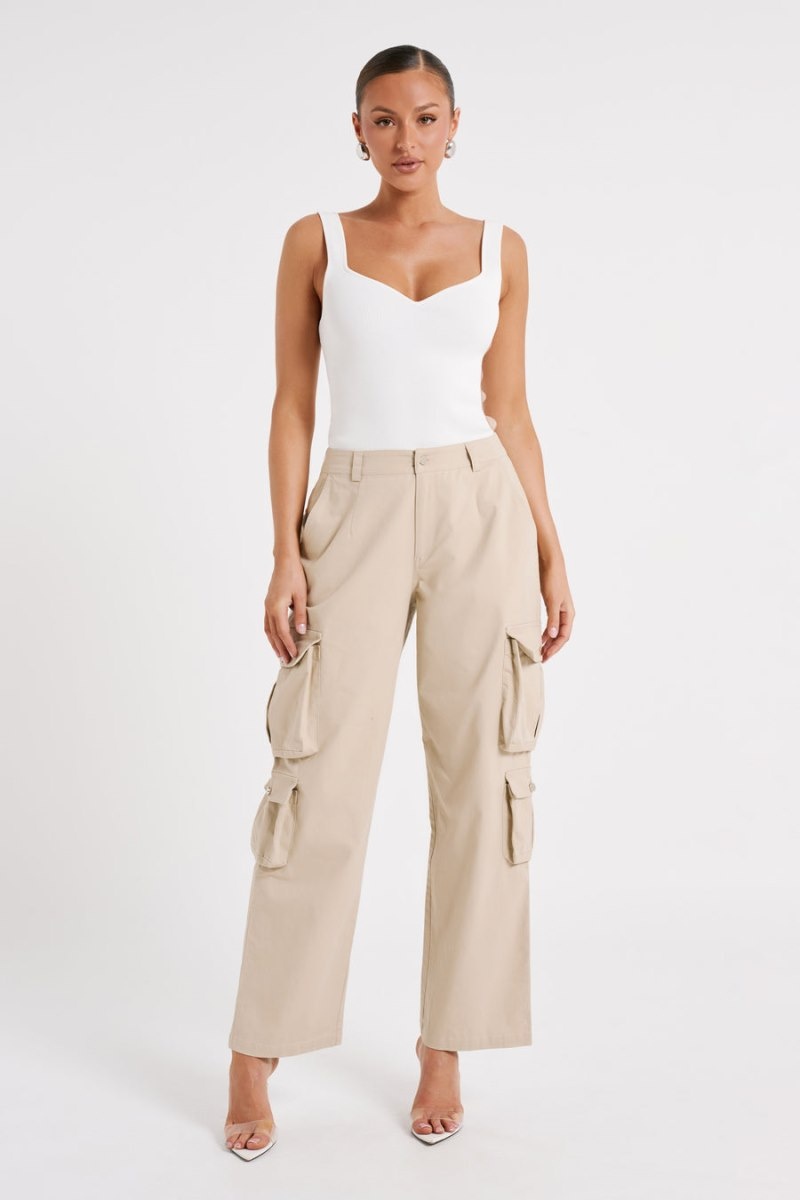 Women's Meshki Clea Cargo Pants Khaki Australia | I3Y-6645