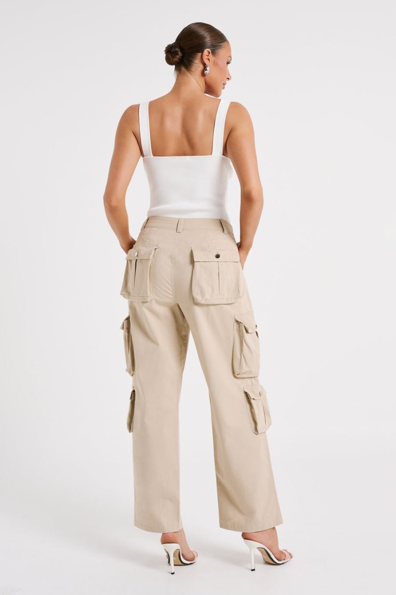 Women's Meshki Clea Cargo Pants Khaki Australia | I3Y-6645