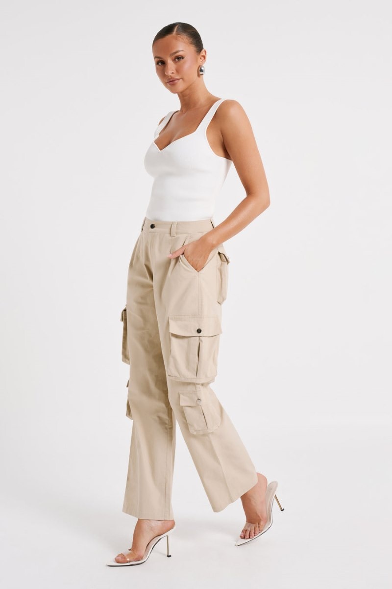 Women's Meshki Clea Cargo Pants Khaki Australia | I3Y-6645