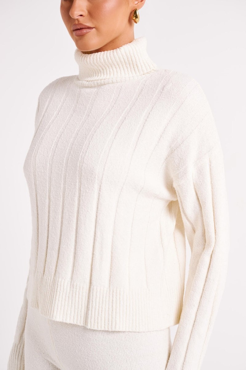 Women's Meshki Cupid Long Sleeve Turtle Neck Jumper White Australia | I3C-1335