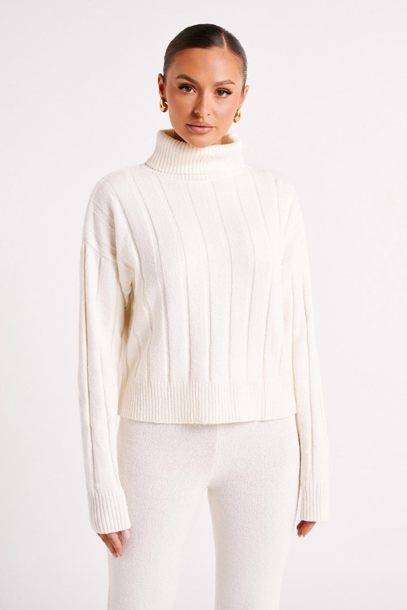 Women's Meshki Cupid Long Sleeve Turtle Neck Jumper White Australia | I3C-1335