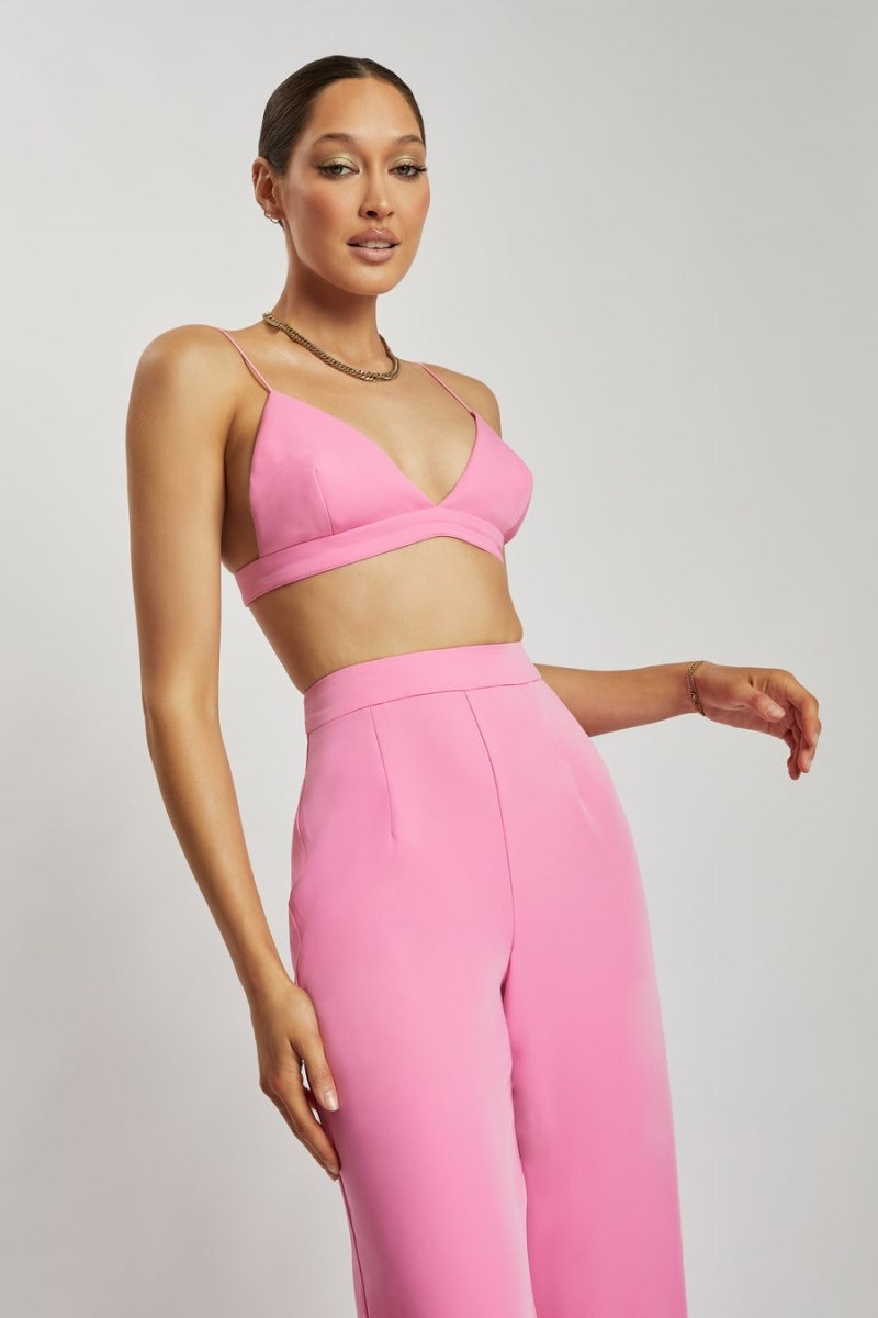 Women's Meshki Cynthia Triangle Bralettes Pink Australia | G6W-1337