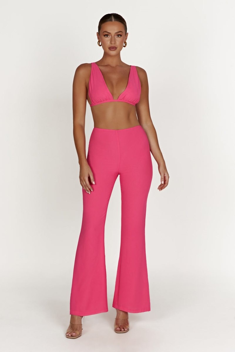 Women's Meshki Daisie Chiffon Pants Pink Australia | H1K-5676