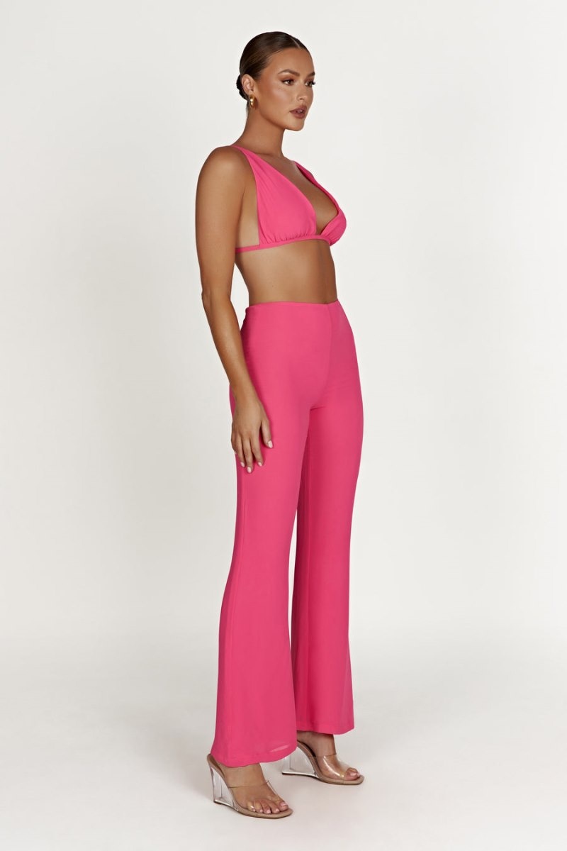 Women's Meshki Daisie Chiffon Pants Pink Australia | H1K-5676