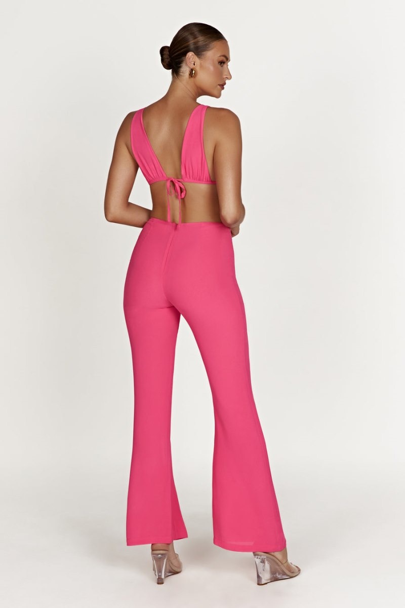 Women's Meshki Daisie Chiffon Pants Pink Australia | H1K-5676