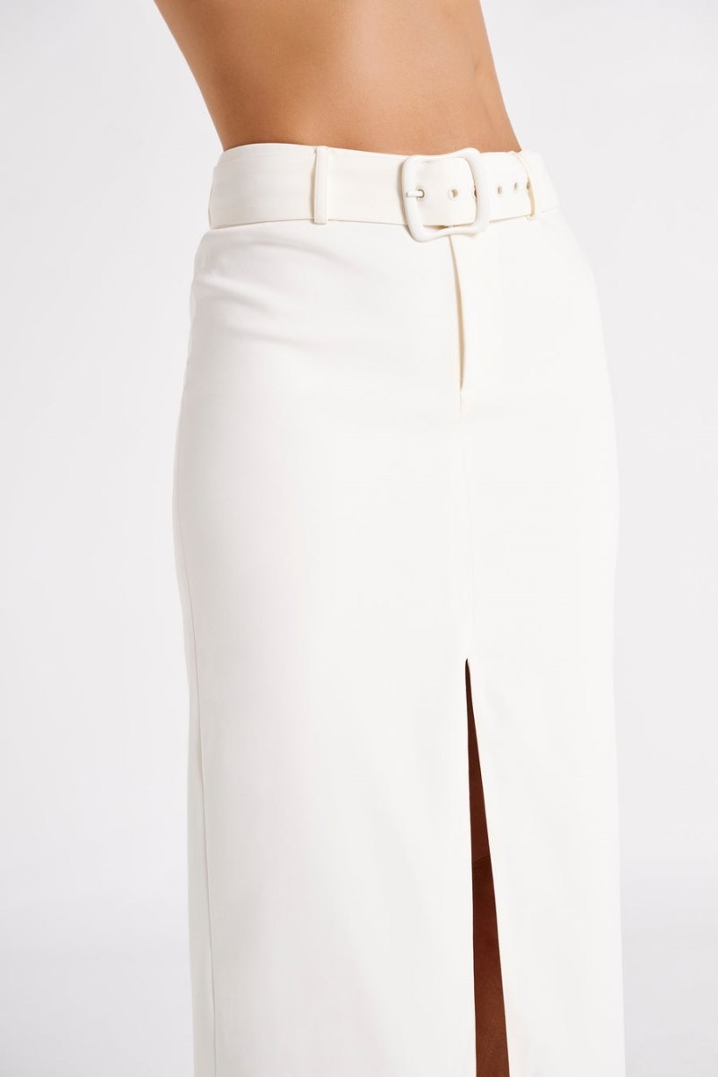 Women's Meshki Daria Suiting Midi Skirts White Australia | Y0O-1976