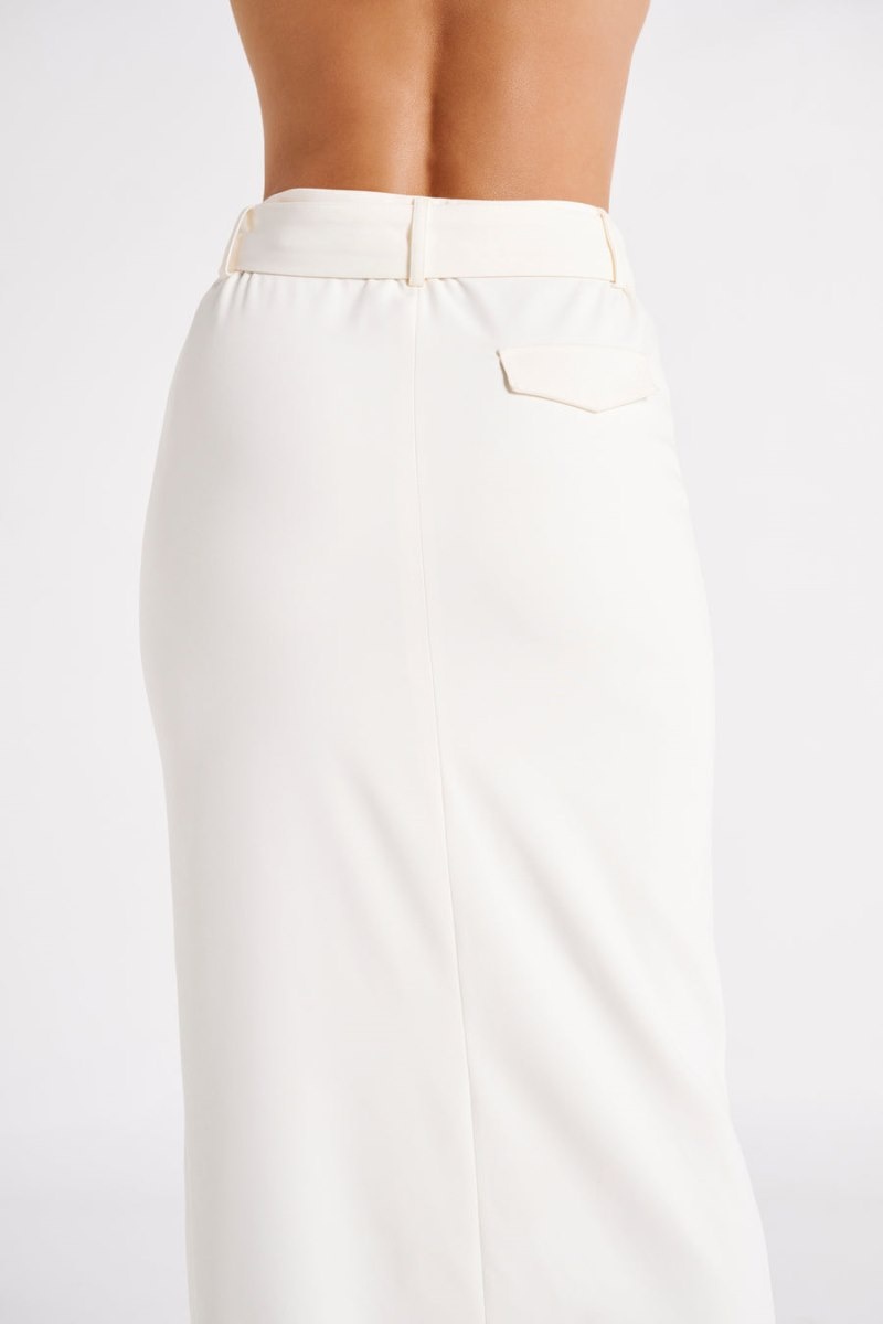 Women's Meshki Daria Suiting Midi Skirts White Australia | Y0O-1976