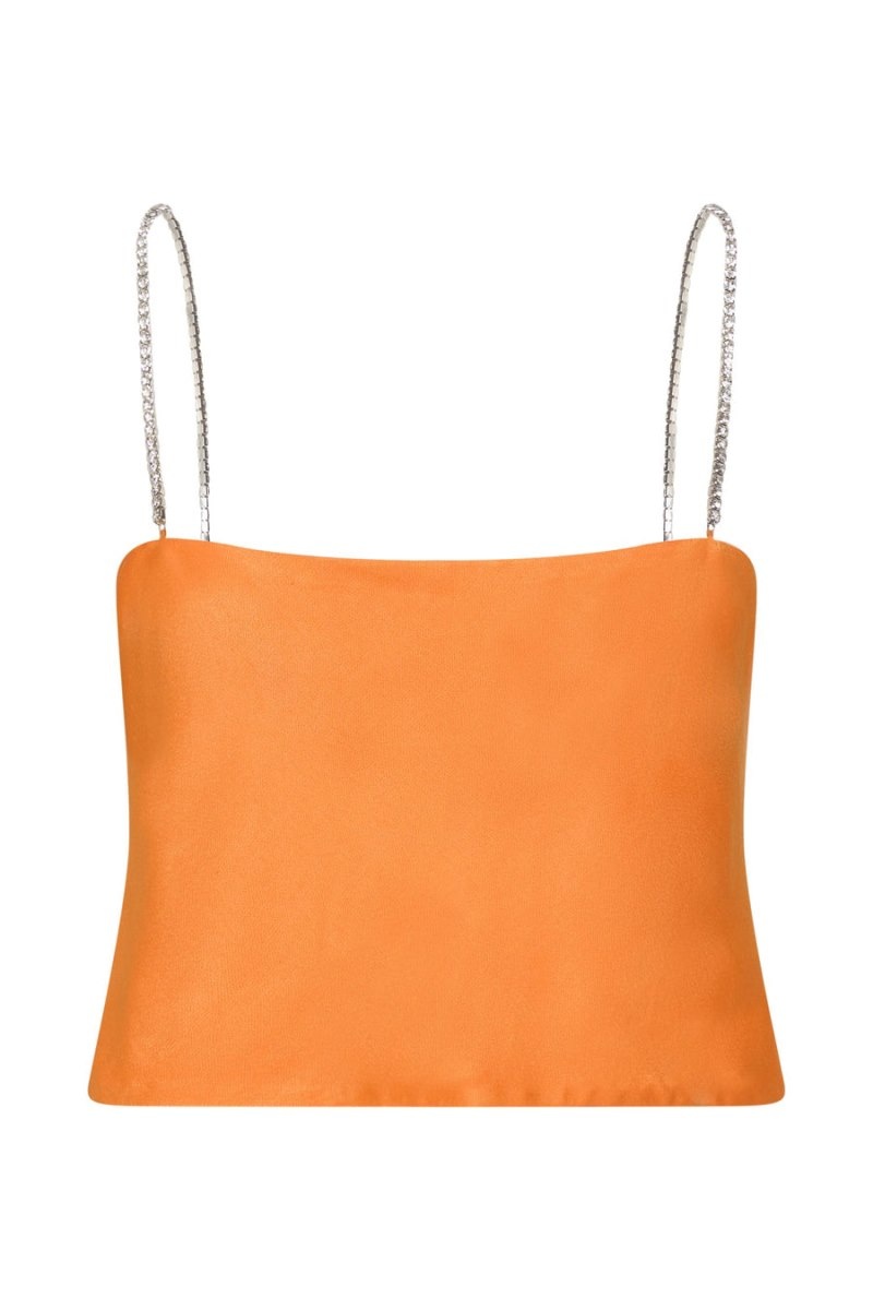 Women's Meshki Dayana Straight Cut Crop Tops Orange Australia | H1W-4253