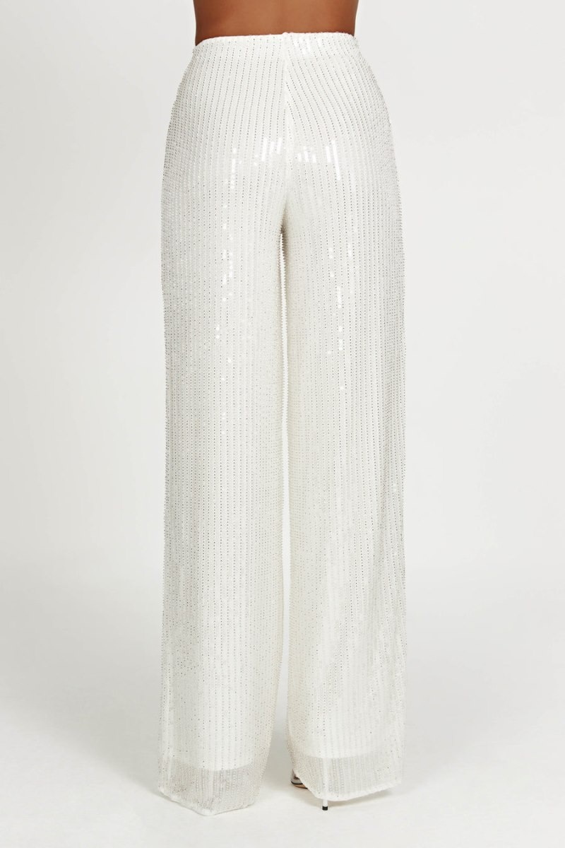 Women's Meshki Diaz Sequin Pants White Australia | H7I-4993