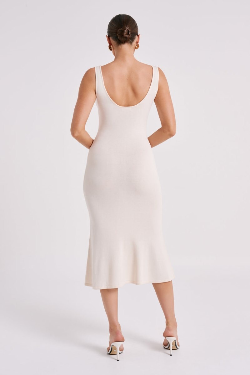 Women's Meshki Easton Knit Midi Dress White Australia | V5V-5335