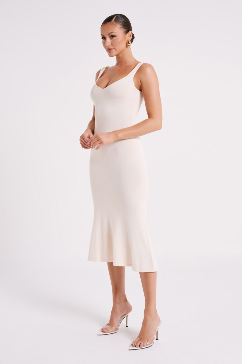 Women's Meshki Easton Knit Midi Dress White Australia | V5V-5335