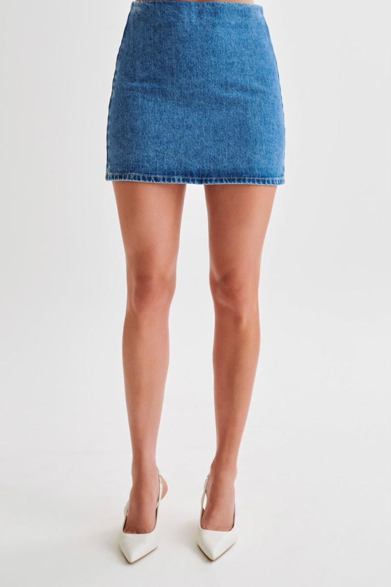 Women's Meshki Ellie Denim Mini Skirts Blue Australia | M4M-5261