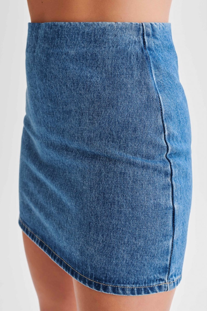 Women's Meshki Ellie Denim Mini Skirts Blue Australia | M4M-5261