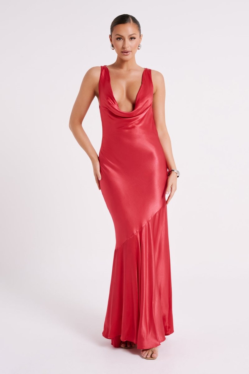 Women's Meshki Ellison Satin Cowl Gown Wedding Dress Red Australia | N1I-8198