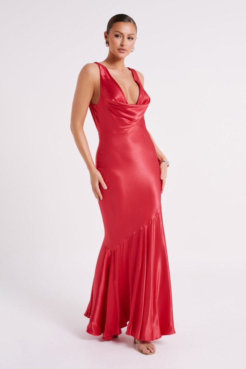 Women's Meshki Ellison Satin Cowl Gown Wedding Dress Red Australia | N1I-8198