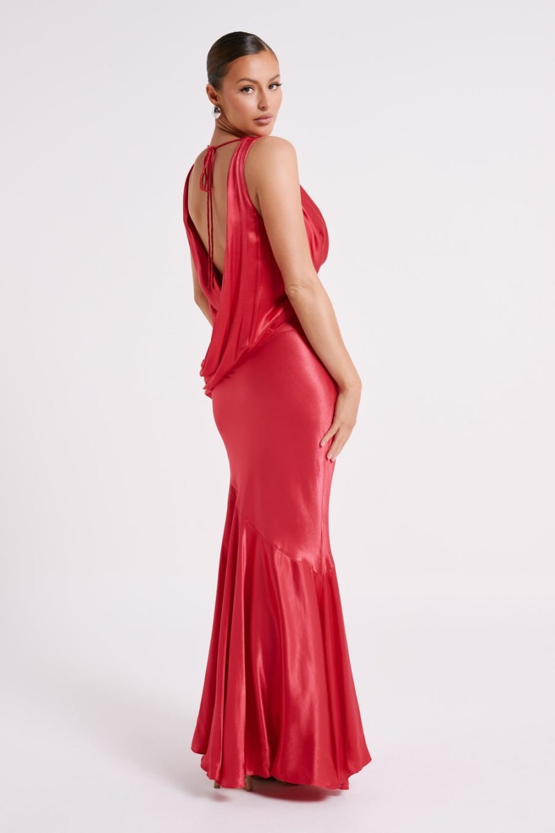 Women's Meshki Ellison Satin Cowl Gown Wedding Dress Red Australia | N1I-8198