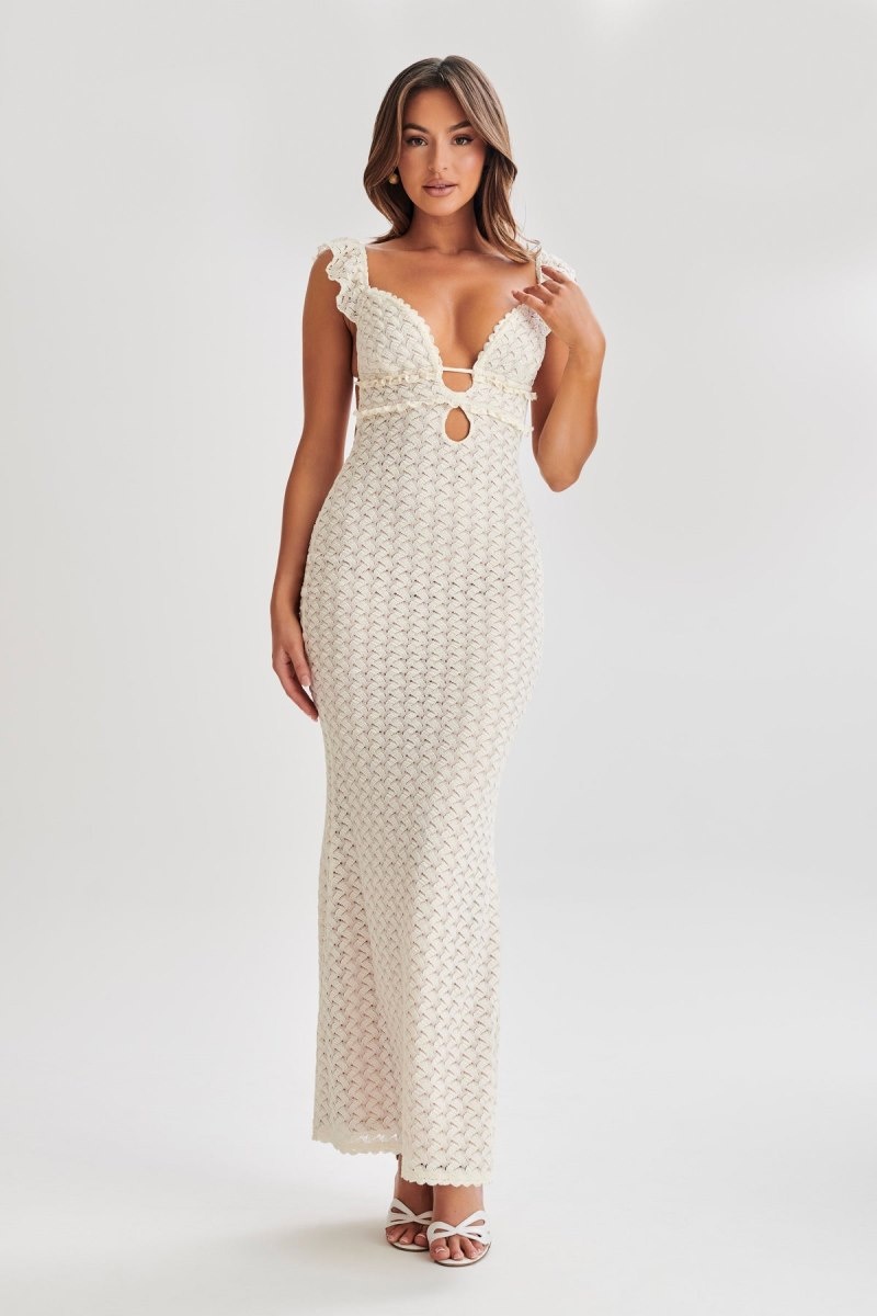 Women\'s Meshki Ezra Lace Maxi Dress White Australia | E1L-0960