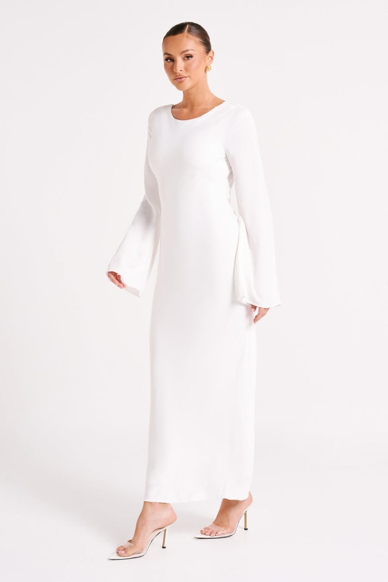 Women's Meshki Fernanda Long Sleeve Maxi Dress White Australia | T9U-3531