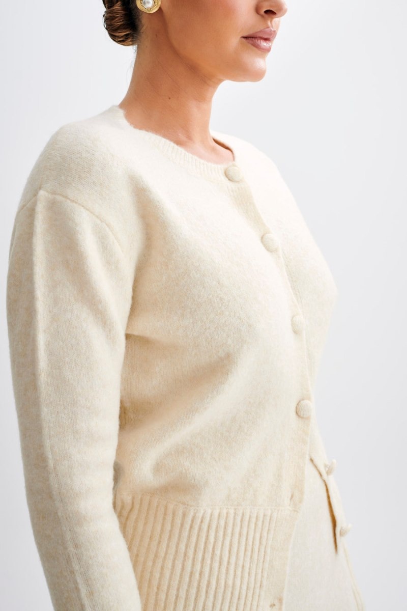 Women's Meshki Genevieve Oversized Knit Cardigan Cream Australia | F6Y-6627